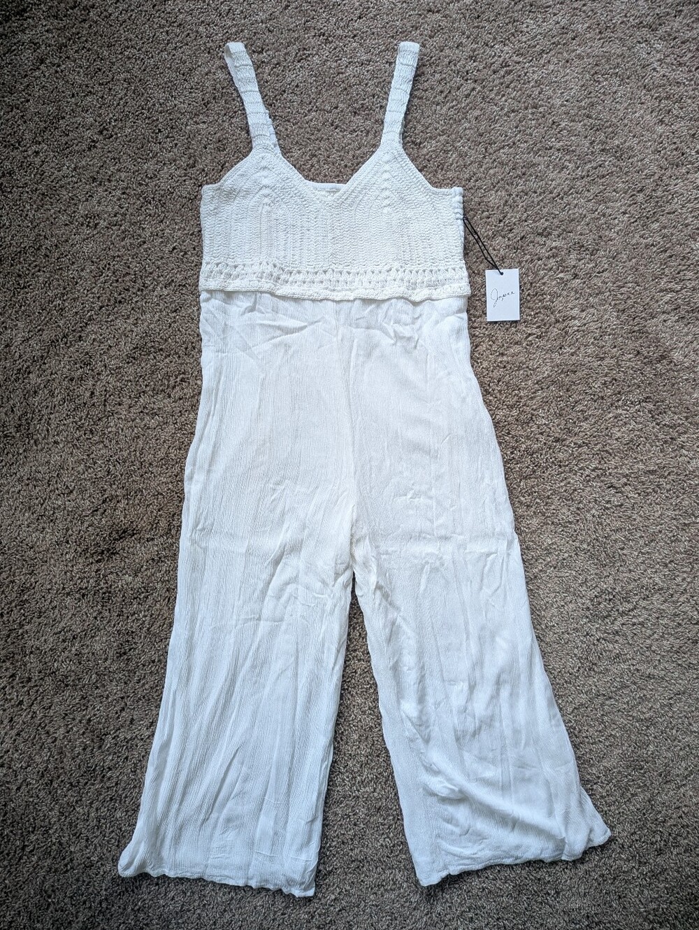 Japna Bohemian Crochet Bust Jumpsuit Large NWT